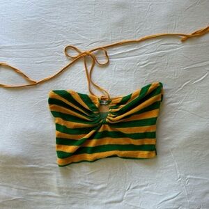 Zara Stripped Tie Halter Top